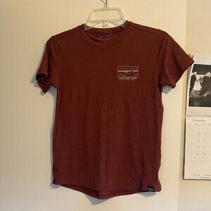 Burgundy Patagonia Women's Capilene® Cool Merino Blend Graphic Shirt